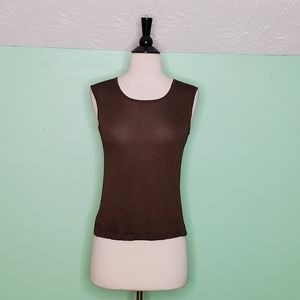 Ann Taylor LOFT Petites Copper Metallic Knit Tank